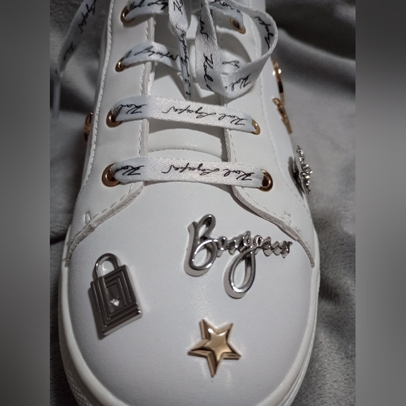 NWOT Karl Lagerfeld Paris Cordelia Leather Mule White Ladies 8.5 Embellished - Picture 9 of 11